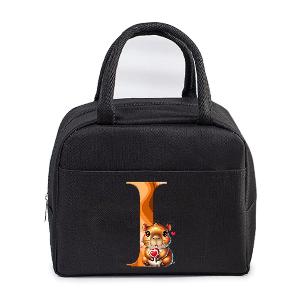 Office worker small portable lunch bag Oxford cloth letter student large portable bento bag