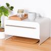 FUNHOO Bread Case, Pull-Out Bread Drawer, White, Toaster Rack, Large Capacity, Small Item Storage, Approx. 43cm W X 32cm D X 23.5cm H, Stylish and Sim