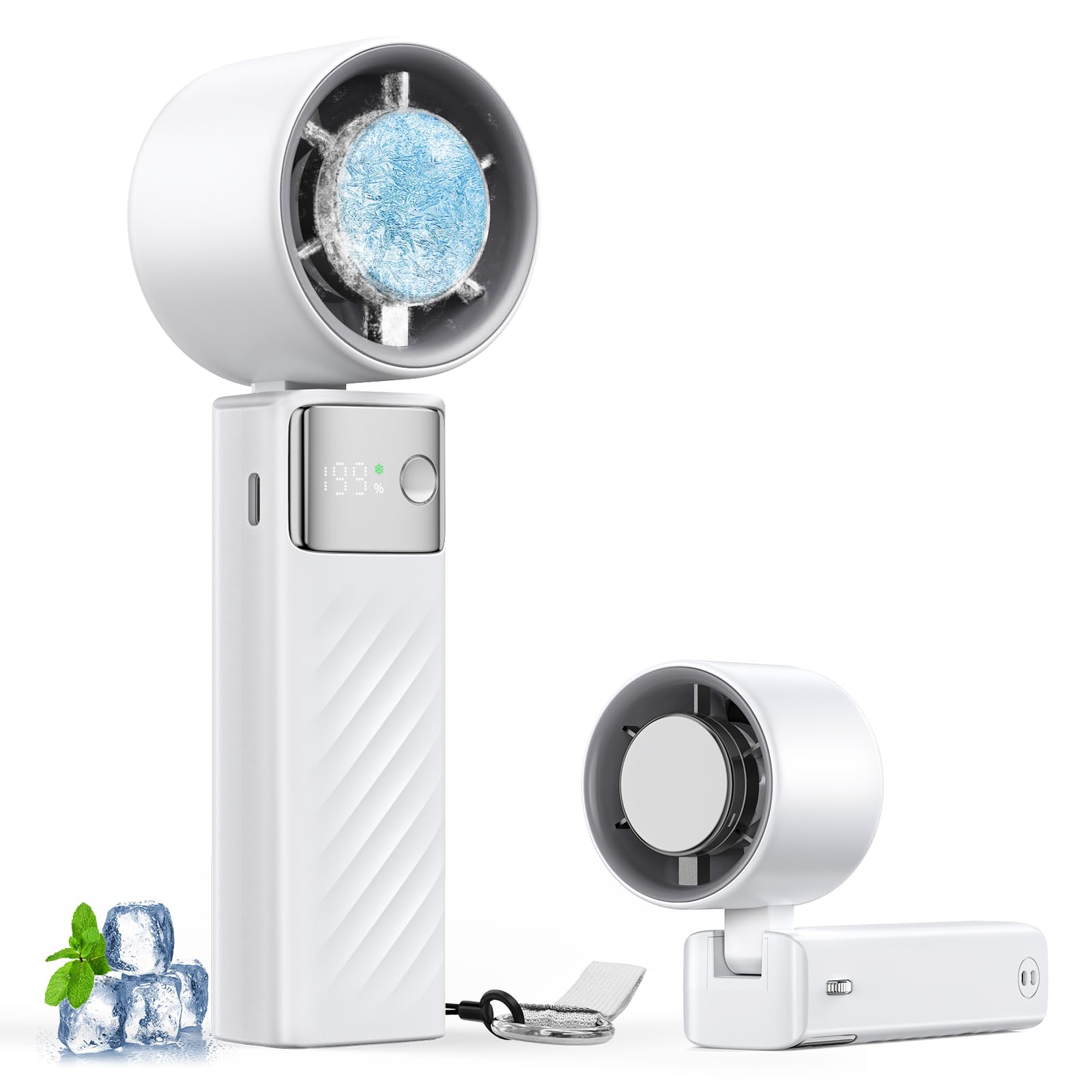 

Sinessy Handheld Fan with Cooling 199 Speed Cooling USB Desktop Fan with Strap and Ideal for Fireworks and Outdoor White Plate, Settings, Long-Lasting білий