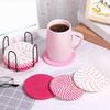 Yousheng 8Pcs Cotton Woven Coasters for Drinks, Absorbent Coasters Set with Holder, Wear-Resistant Insulating Heat-Resistant Coasters for Cups Teapots