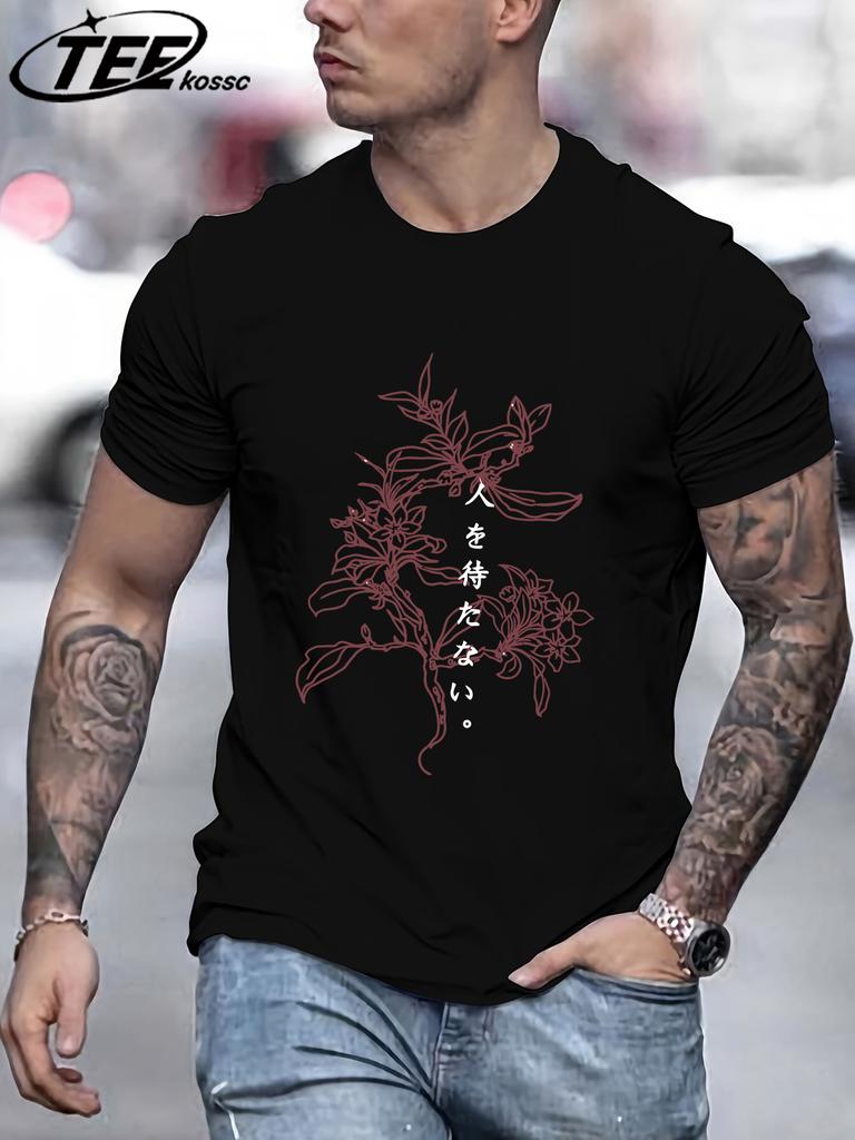 Ein einzeln blühende Blume Print Unisex T-Shirt Sommer Baumwolle Vintage T-Shirts Mode Locker Sportbekleidung Lässige Unisex Kleidung