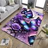 Customizable3D Luxury Dream Butterfly Flower Non-Slip Carpet for Home Living Room Bedroom Sofa Washable Kid Play Area Rug Decor