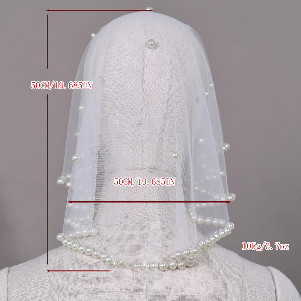 Wedding Pray Scarf Mantilla Veil Delicate Jeweled Pearls for Ladies Mother Wedding Party Headwear Mantilla