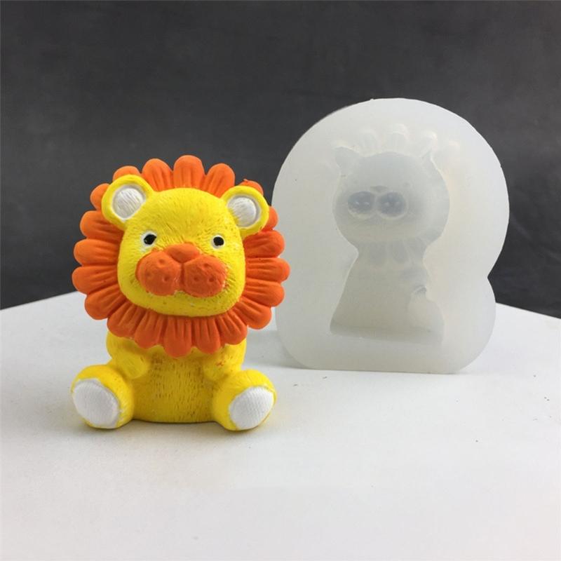 3D Animal Shape Silicone Mold Candle Resin Making Tool DIY Candle Moulds Lion Ornaments Home Decorations Supplies