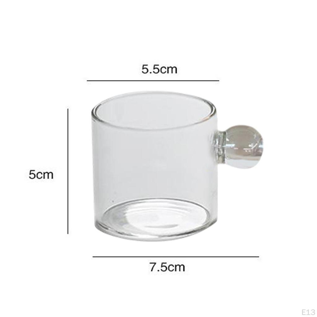 Clear Glass Cup Decoration Beverage Mug Ball Handle Creative Tea Cute Espresso for Living