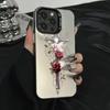Cross Rose Is Suitable for Apple 16plus Mobile Phone Case iPhone15 New Protective Case 14 Europe, America and 13 Premium.