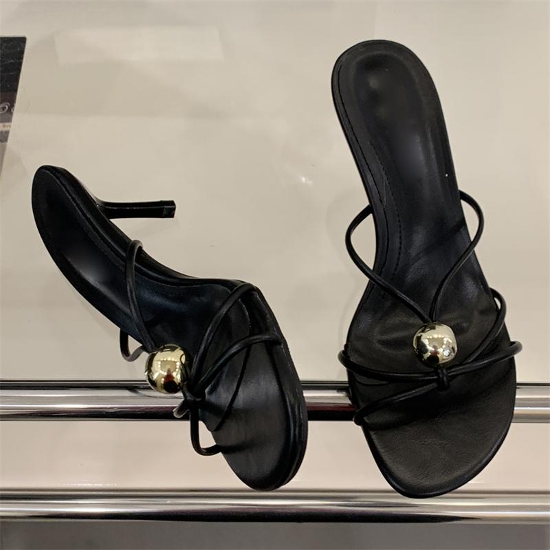 

Fashion Eilyken Fashion Design Narrow Band Square Toe Slide Women Slippers Summer Thin Low Heels Party Dress Female Shoes 35 чорний