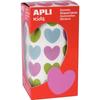 Heart Stickers - Sheet - 900 Pieces - Multicolored - 20x18 Mm - Micro-perforated Roll