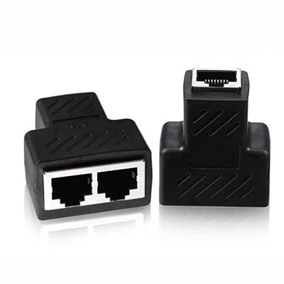 Adaptador divisor, conector de red USB 1 a 2, Cable de enchufe de extensión de toma Ethernet LAN dual apto para Cat5 Cat5e Cat6 Cat7