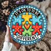 Pack Autism Awareness Inch Round Iron Metal Sign Its OK To Be Different Inspirational Wall Decor Hanging Plaque for Home