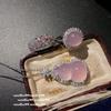 Madagascar Chalcedony Gourd Pendant Necklace, New Chinese Style, Sunflower Pink Purple Chalcedony Ring, Combination