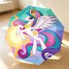 Unicorn Fantasy 8 Ribs 3Fold Black Glue Uv Protection Umbrella Sun Protection Rainproof Compact Folding Umbrella For Travel Daily Use C9241832
