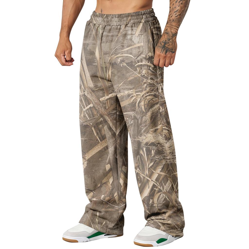 Men's Camouflage Loose Wide Leg Sweatpants Men's Casual Fashion Sweatpants