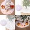 Elegant Long Plush White Christmas Tree Skirt Soft Fabric For Beautiful Tree Decor