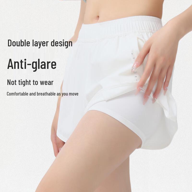 DRUR Women s 2-in-1 Athletic Shorts L