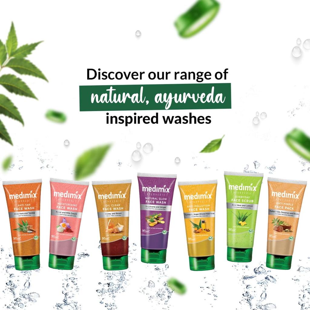 Medimix Ayurvedic Anti Pimple Face Wash 100ml Gentle Herbal Cleanser For Clear Skin