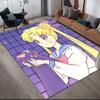 Sailor Moon Flannel Pattern Square Carpet,Area Rug,Carpet Rug for Living Room Bedroom Sofa Playroom Decor,Non-slip Floor Mat