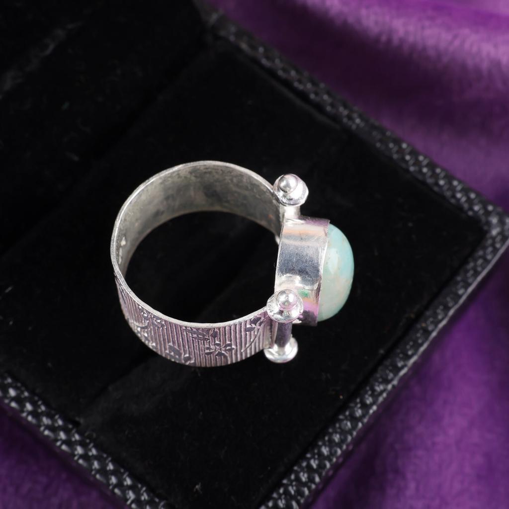 Natural Amazonite Gemstone 925 Sterling Silver Jewelry Handmade Ring For Women RR-22-30