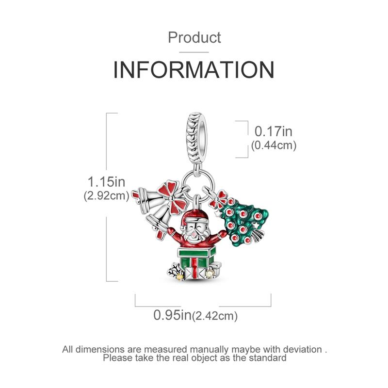 Fit 3Mm Original Bracelet Womens Copper Christmas Elk Message Plate Ornament Charms Beads Diy Fine Jewelry Gift