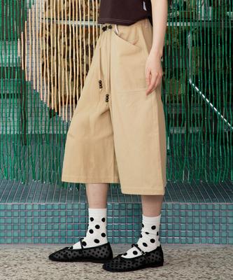 RuNaKi'Hu' Wxp027 Lunakihu Embroidered Cotton Bermuda Pants (Beige)