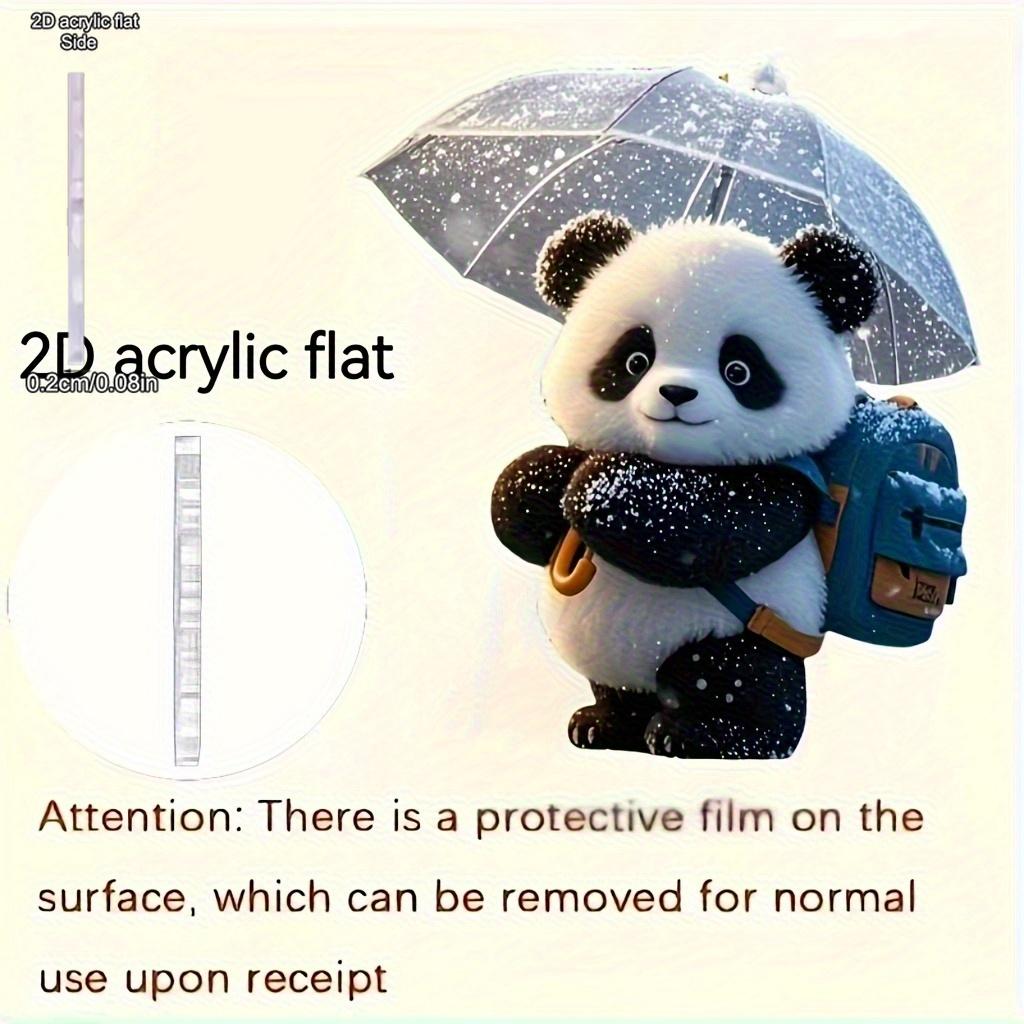 Ornamento per Auto - Ciondolo Acrilico Panda Nevoso Carino: Una decorazione 2D versatile adatta per borse, portachiavi e decorazioni per la casa. Regalo perfetto per coppie