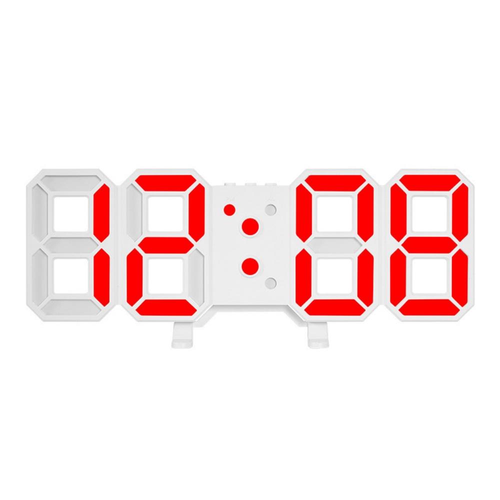 3D LED Digital Clock Simple and Stylish LED 3 Alarms Electronic USB Table Clock Time Temperature Wall Clock for Living Room