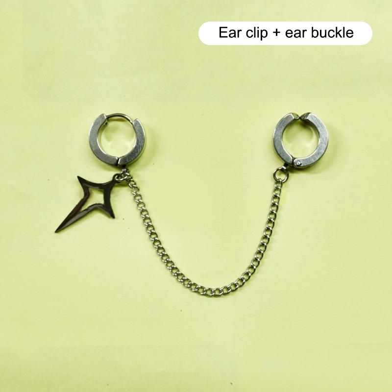 

2 шт. Минималистичные серьги для подростков, украшения для ушей без пирсинга, женские, мужские, ретро, панк, подвески в виде четырехконечных звезд, подарок