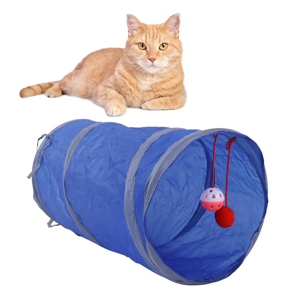 Cat Tunnel Foldable Polyester Interactive Tunnel Toy with Hanging   for Cats Rabbits Puppies