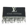 Louis Vuitton M71040 Monogram Reykjavik stole/shawl, fringe Scarf Cashmere Black