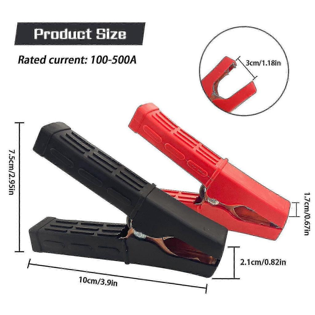 Two Car Starter Clips, Heavy-duty Pure Copper Alligator Clips, Car Alligator Clips, Battery Alligator Clips.