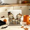 Holiday Cartoon Table Decor Halloween Wooden Napkin Holder for Dining Table, Paper Towel Holder, Creative Shelves Freestanding Tissue Dispenser