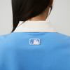 New MLB Base Logo Short Sleeved Dresses Women's Blue 3FOPB0343-07BLL