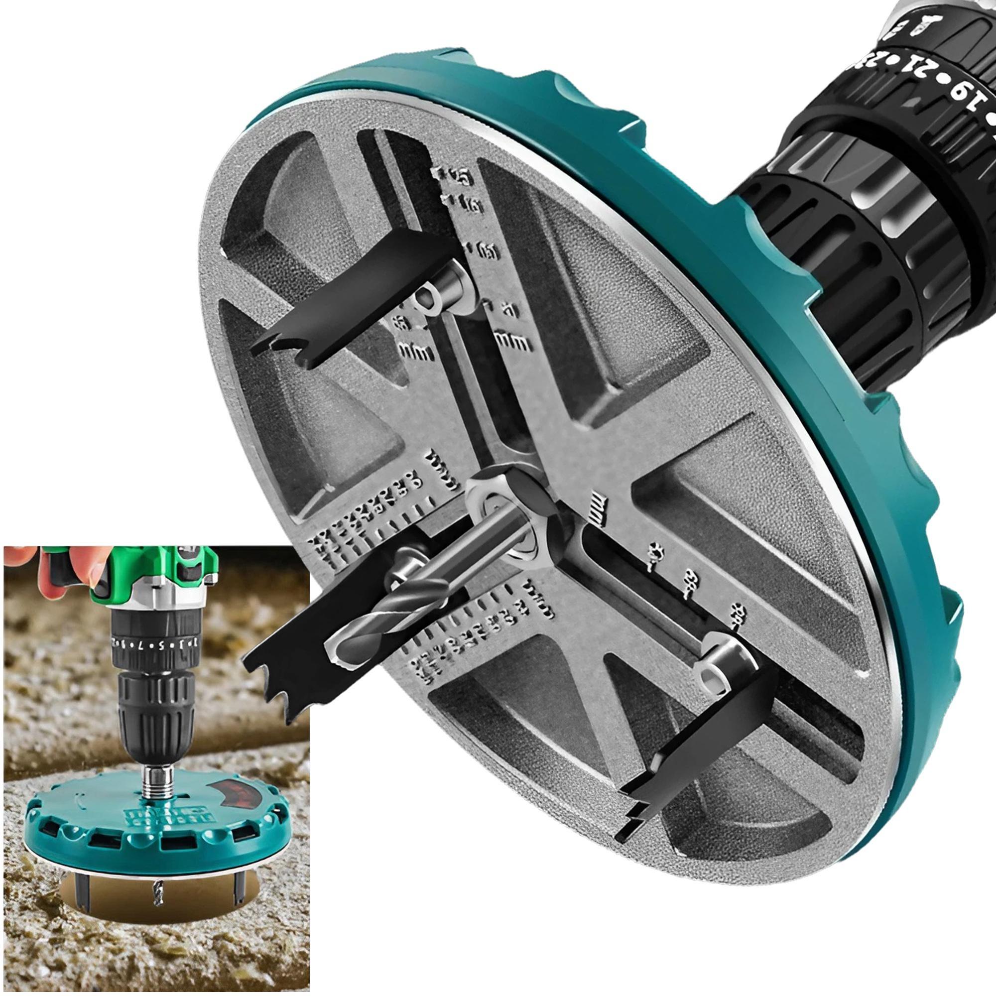 

STONEGO Adjustable Universal Woodworking Hole Opener Plank Plasterboard Plastic Aluminum Hole Punching Tool Hole Opening Drill синий