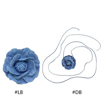 Stoff-Choker Stoff-Rosenblumen-Halskette Künstliche Rosenblumen-Choker Stoffmaterial Stoff-Accessoires für Frauen Mädchen