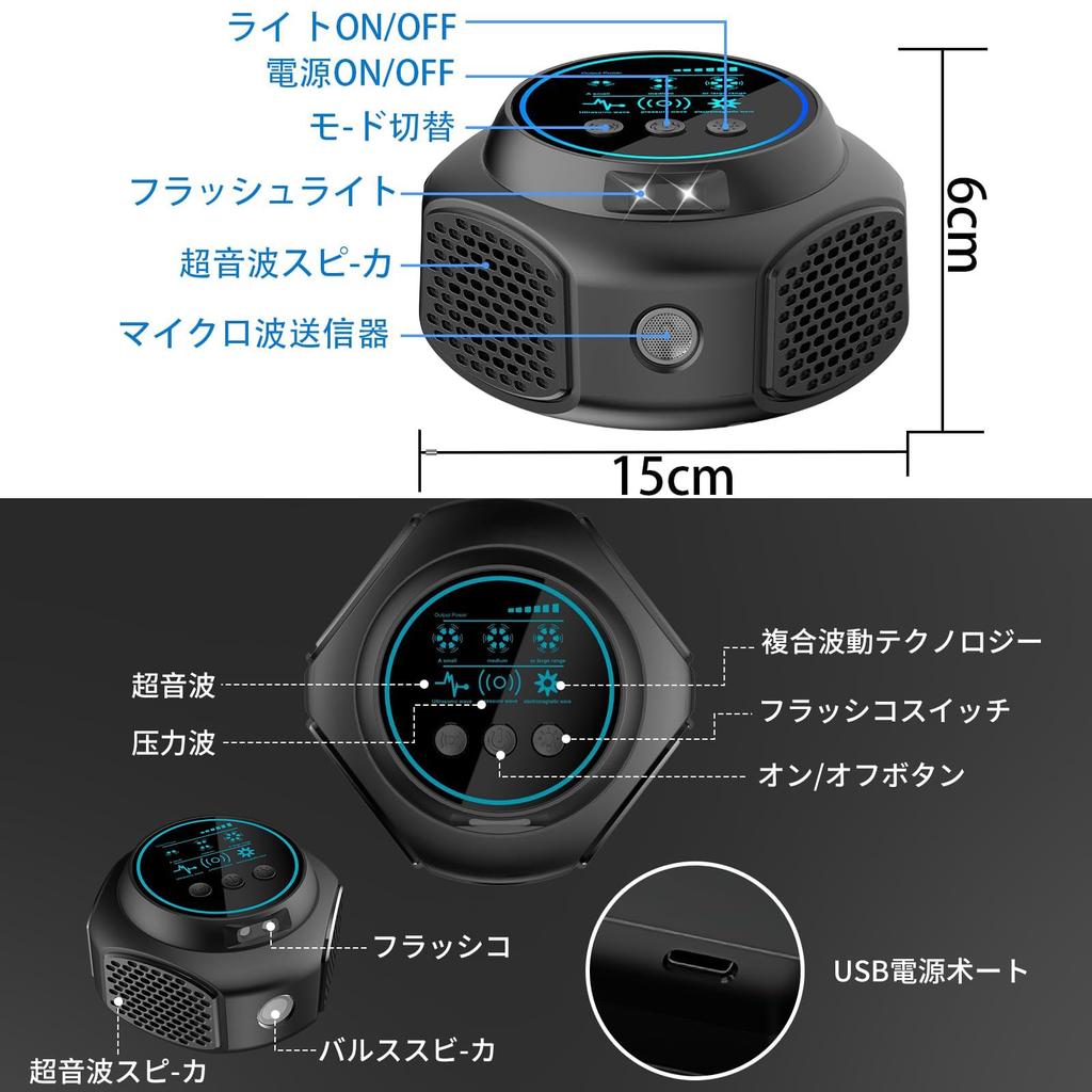 IDOWELL Ultrasonic Pest Control Device with Speaker for and and Effective 300 Tatami Mats Suitable for and Repels Mice and Bats 360° Cockroaches,