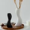Plastic Imitation Ceramic Vase Wave Shape Curved Wave Vase Durable Flower Vase  Home Decoration