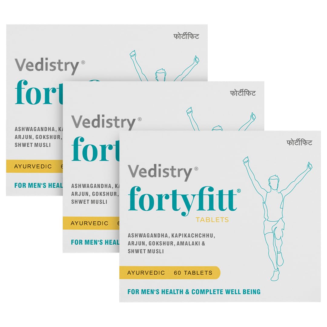 

Vedistry Fortyfitt Tablets for Men 40+ | Boost Energy, Stamina, Immunity & Hormonal Balance – 60 Tabs X Pack of 3