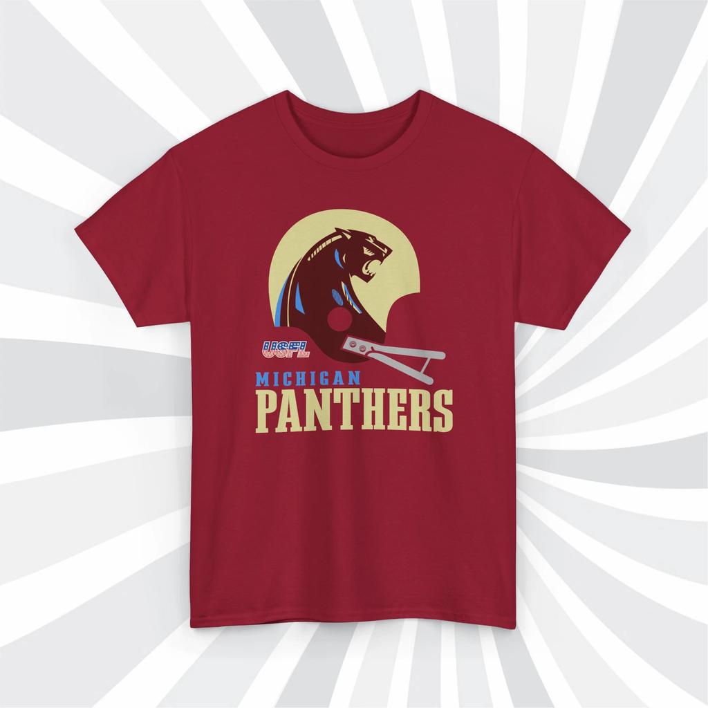 Michigan Panthers 1983 USFL Vintage Football Cardinal T Shirt