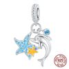 copper Compatible With Authentic Bracelets Charm Jewellery Do It Yourself Blue Clip Bead Charms Galaxy Starry Sky Collection Pendant Moon Dangle