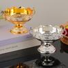 European-Style Patterned Fruit Plate,Portable Alloy Luxurious Bright Gold Tray,Home Living Room High-Foot Snack Plate Decoration