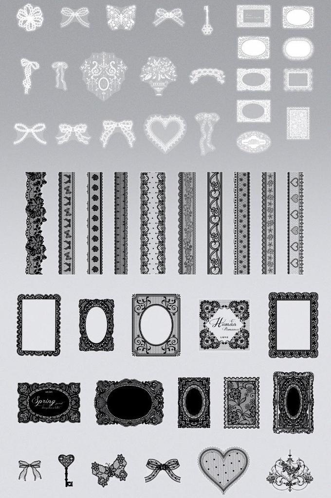 Ketchup Girl Lace Sticker Pack - Lace Academy Series (100 Sheets) for Journal Decoration & Collage