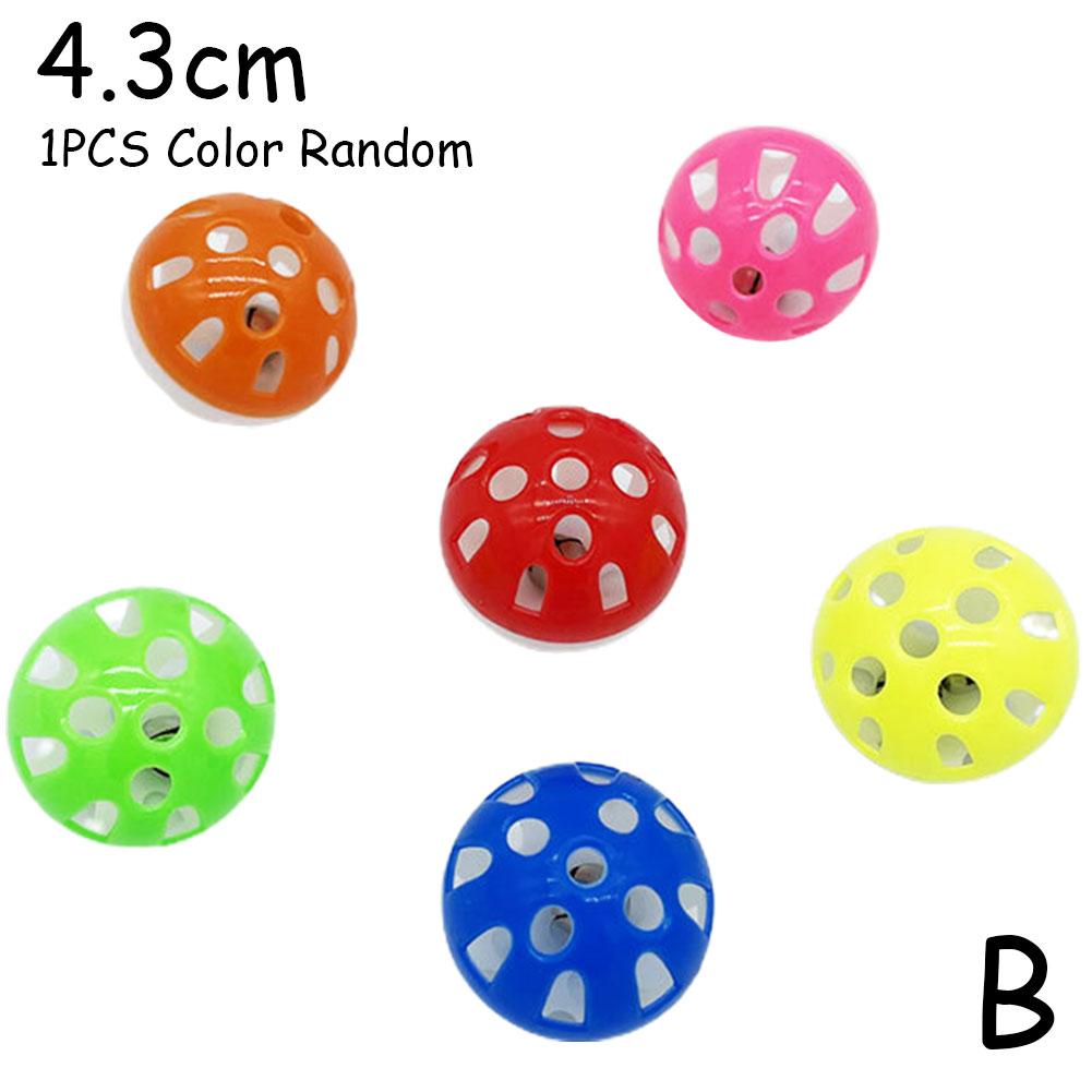 Cute Cat Toy Ball Sound Bell Interactive Cat Toy Multi-colored Plastic Hollow Toy Ball Fun Pets Cat Interactive Exercise Ball