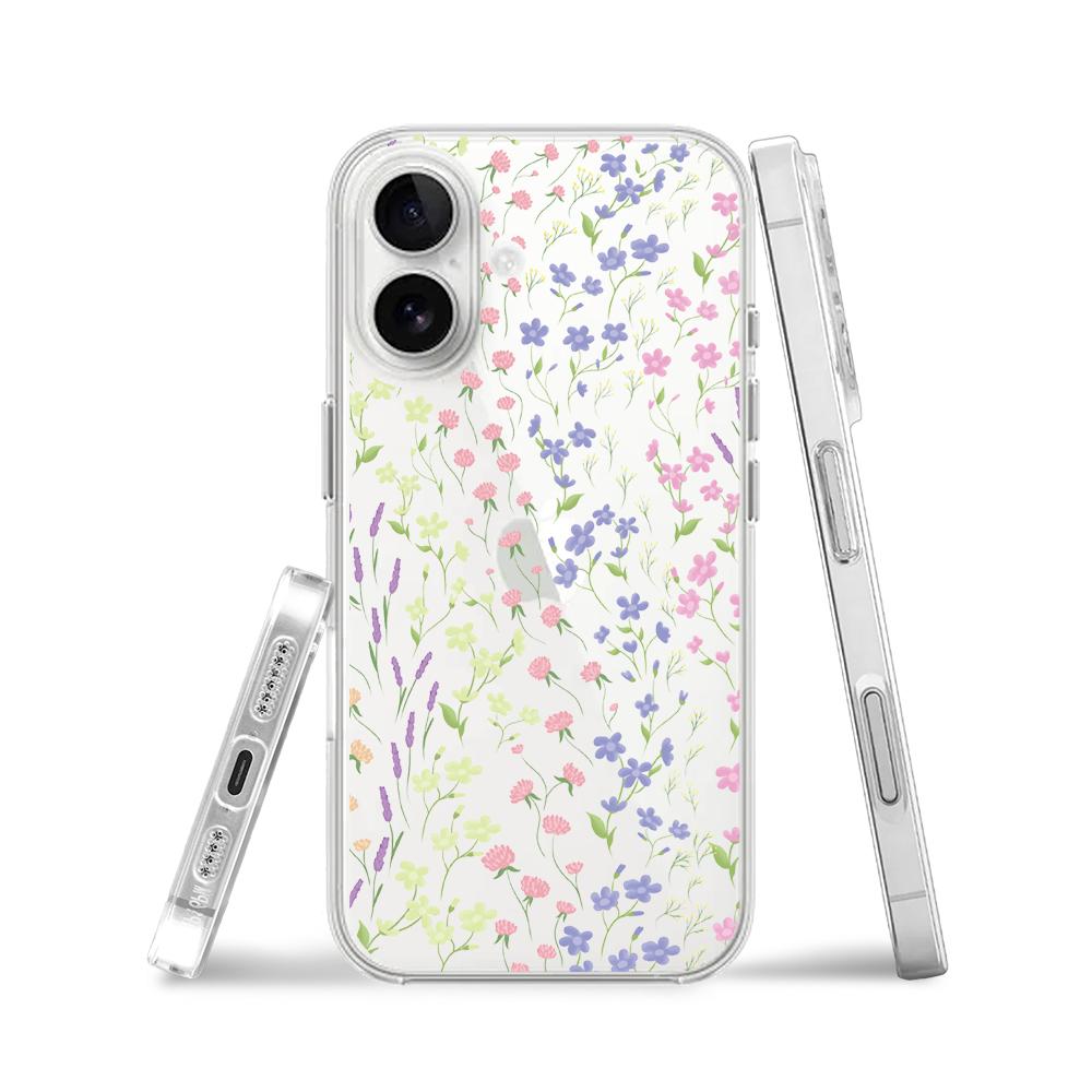 Etui Do Iphone 16 Plus Przeźroczyste, Silikonowe Flexi, Kwiaty Polne