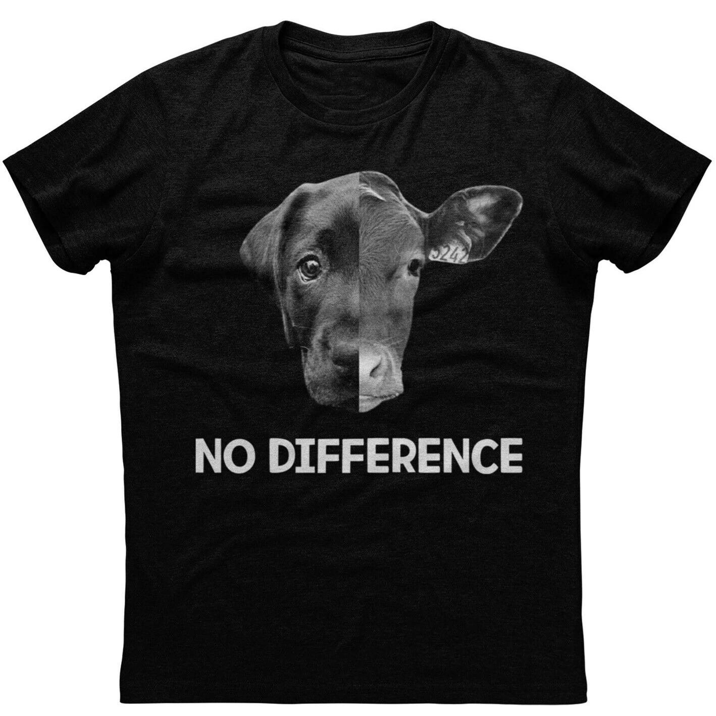 No Difference Dog And Cow Face Funny Printed Mens Short Sleeve Black Tshirt 100 Cotton Casual Tshirts Loose Top Size S3XL S