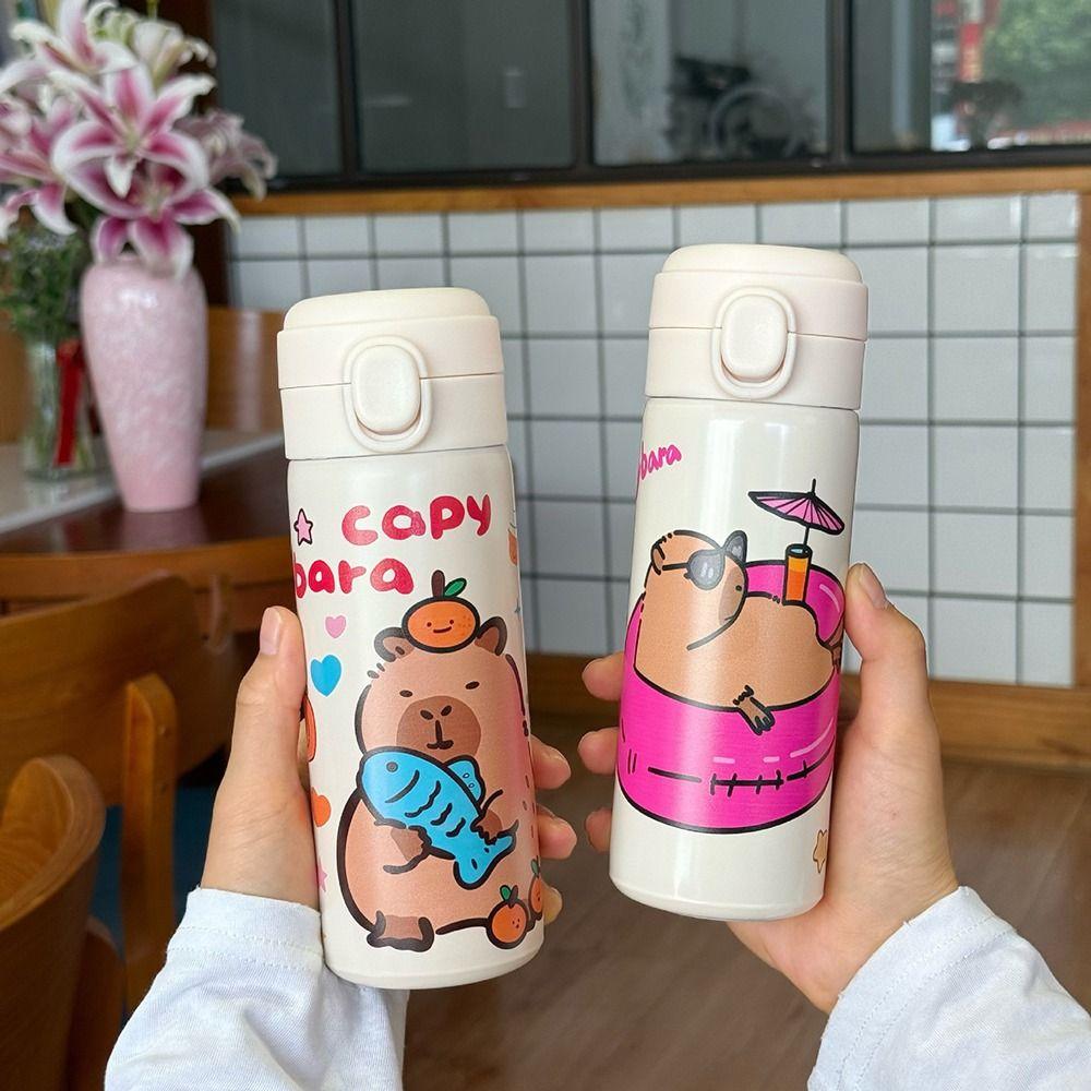 420ML Capybara Insulated Cup 304 Stainless Steel Thermal Mug Cartoon Vacuum Flask