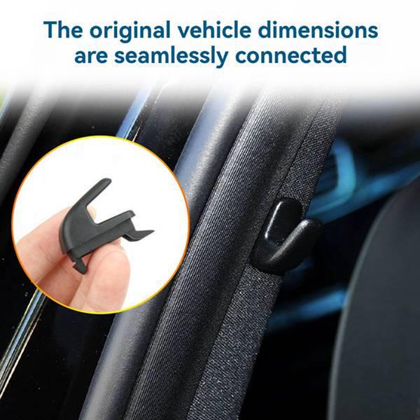1pc Black Plastic Clothes Hook for Partition and B-Pillar Curtain, Compatible with Mercedes-Benz.
