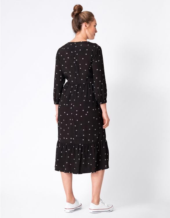 Seraphin SORINA Casual Maternity Black Dot Pattern Women's Dress,