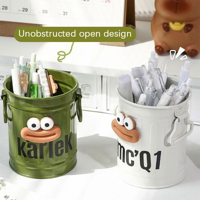 Big Mouth" Iron Pen Container Iron Pen Holder Student Desktop Iron Barrel Office