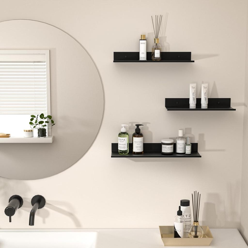 Schwebende Badezimmerregale ohne Bohren Aufbewahrungswandregal Home Organizer Ledge Hardwares Schrank Küchenzubehör Toilette