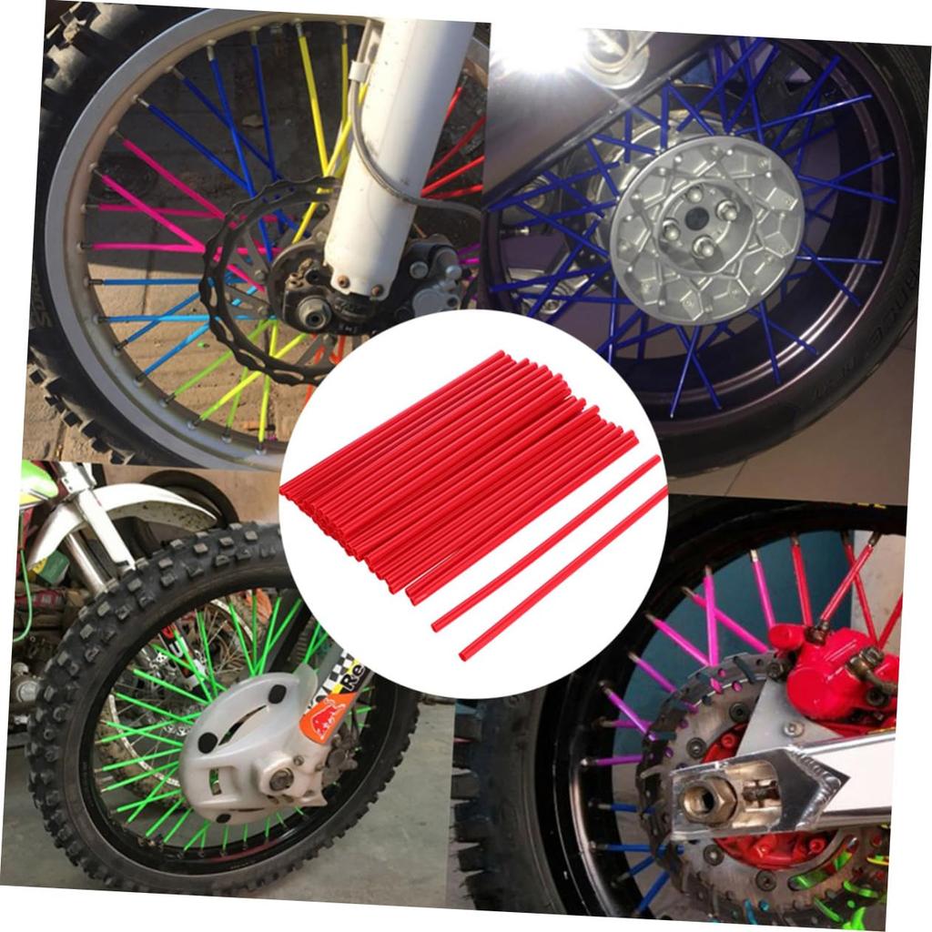 BUGUUYO Bike Accessories 36pcs Spoke Bushing Spoke Cover Spoke Rim Cover Spoke Coat Motorcycle Spoke Skin Plastic Wheel Accessories